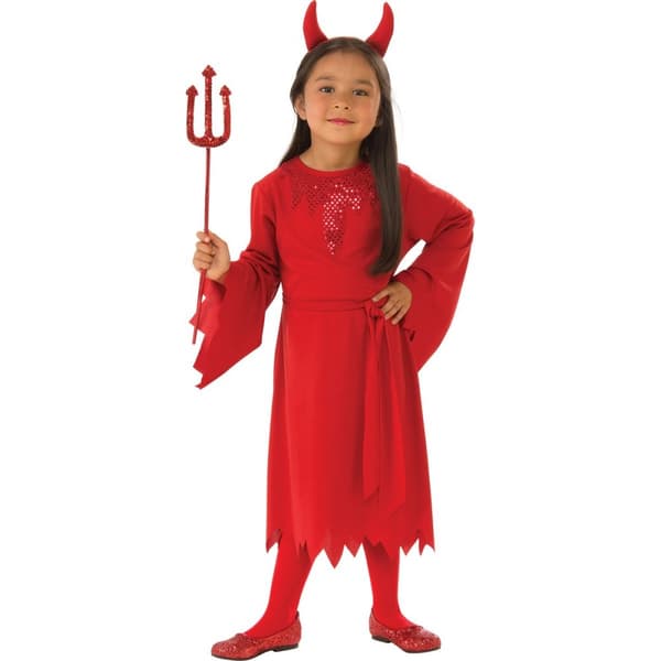 Bristol Novelty Flickor djävulskostym Red 7-8 Years