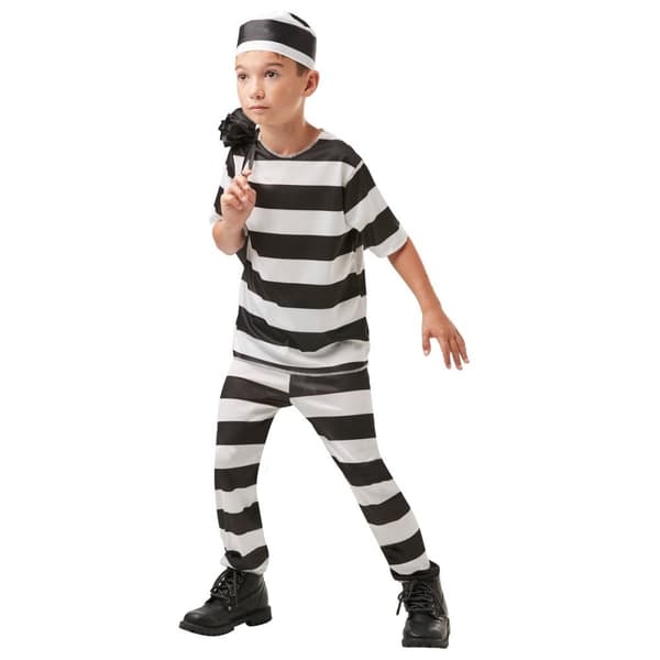 Rubies Børne/børn Fange Kostume Top & Underdele Black/White M