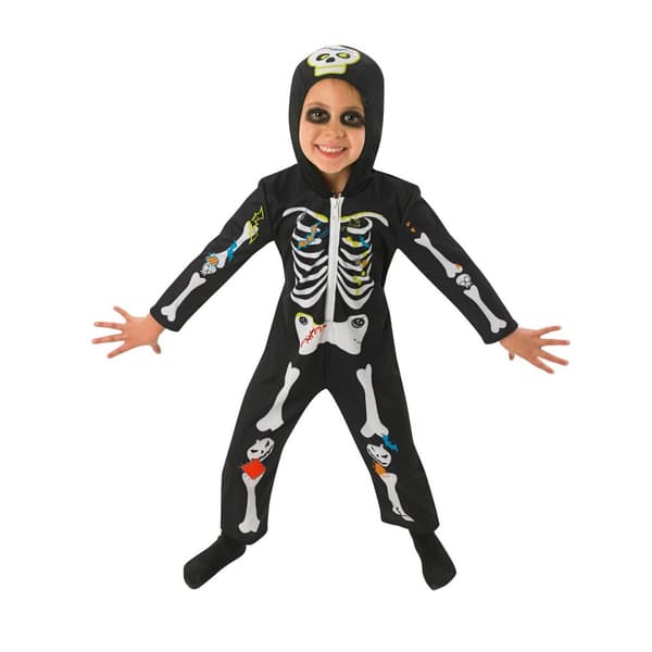 Bristol Novelty Boys Haunted House Skeleton Costume Black/White 3-4 Years