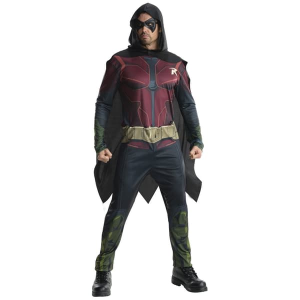 Batman Robin Hooded kostym för män Red/Black XL
