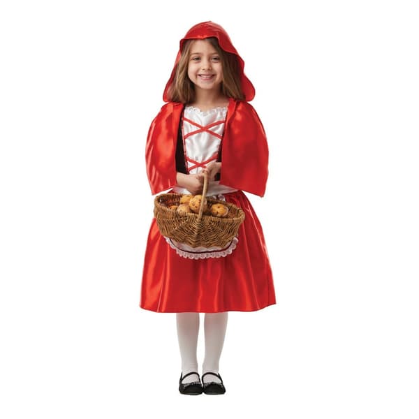 Bristol Novelty Girls Red Riding Hood Costume Red/White 5-6 Years