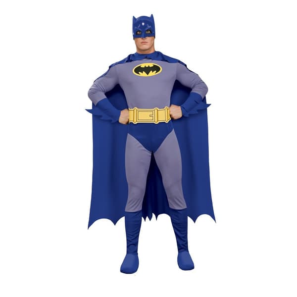 Batman Mens Logo Costume Blue/Grey M