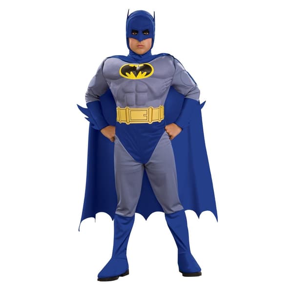 Batman Boys Deluxe Muscles Costume Grey/Blue S