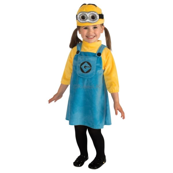 Minions Girls Costume Yellow/Blue 1-2 Years