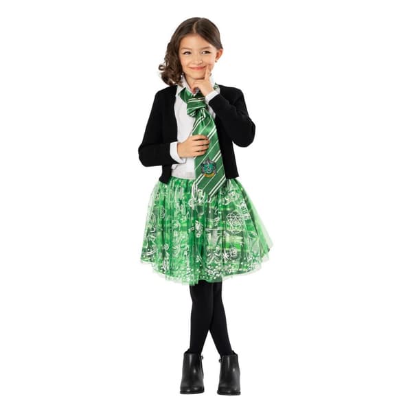 Harry Potter Childrens/Kids Slytherin Costume Tutu Skirt Green/Silver 9-10 Years