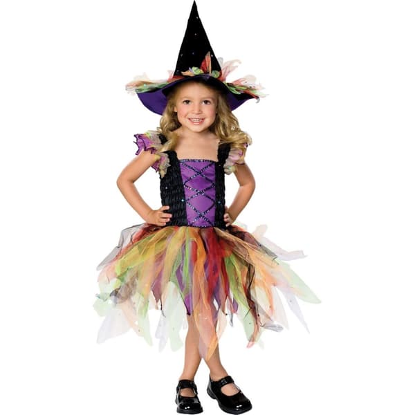 Bristol Novelty Childrens/Kids Witch Glitter Costume Multicoloured S