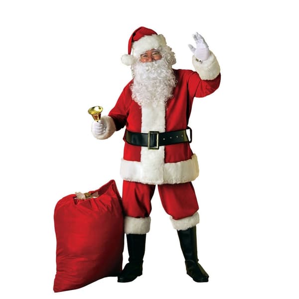 Bristol Novelty Mens Deluxe Santa Claus Velvet Costume
