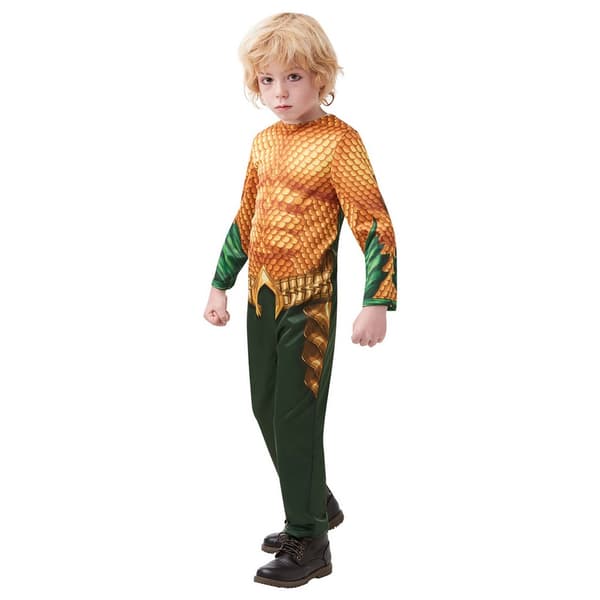 Aquaman Childrens/Kids Costume Gold/Green 9-10 Years