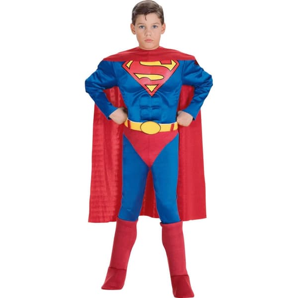 Superman Børne/børn Muskler Kostume Blue/Red/Yellow Toddler