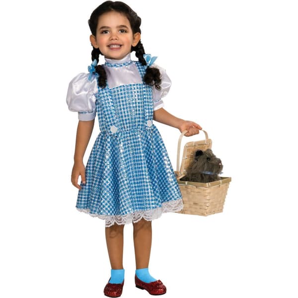 Wizard Of Oz Barn/Kids Dorothy Sequin kostym Blue/White L