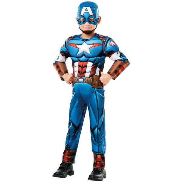 Captain America Barn/Kids Deluxe-dräkt Blue/White/Red 9-10 Years