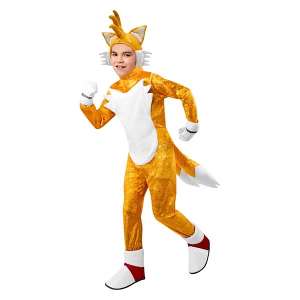 Sonic The Hedgehog Børn/Børn Deluxe haler kostume Gold/White L
