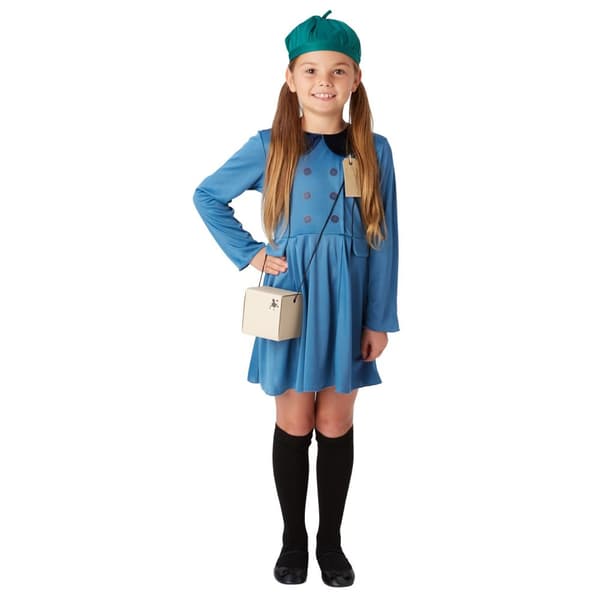 Bristol Novelty Girls Evacuee Costume Blue XL