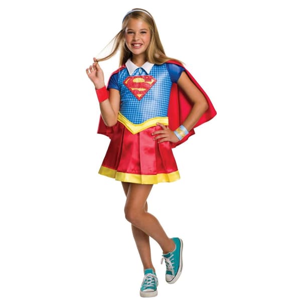 Supergirl Piger Deluxe kostume Red/Blue L
