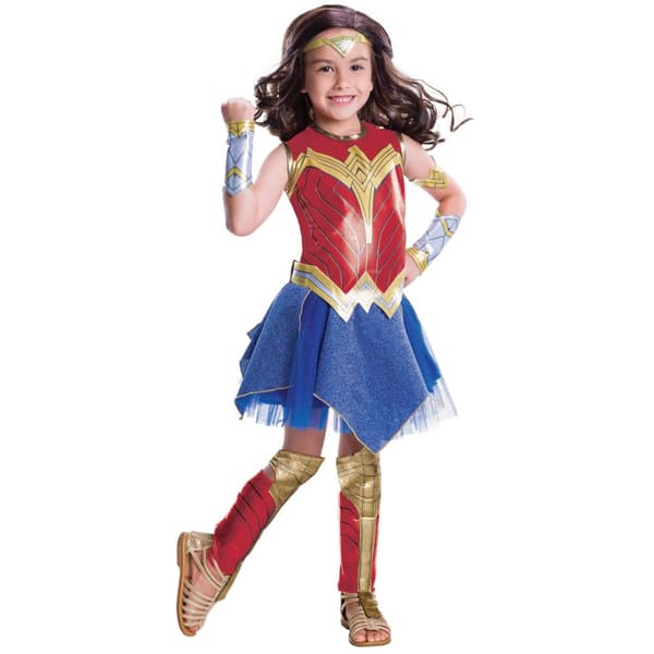 Wonder Woman Flickor Deluxe dräkt Red/Blue 7-8 Years