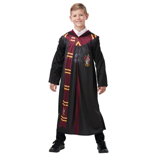 Harry Potter Gryffindor-kostume til børn/unge i kåbe Black 9-10 Years