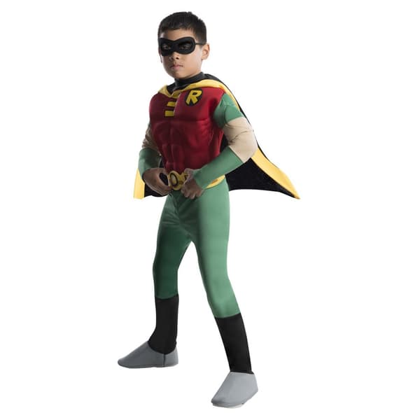 Teen Titans Boys Deluxe Robin Costume Green/Red/Yellow S