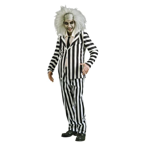 Beetlejuice Mens Costume Black/White XL