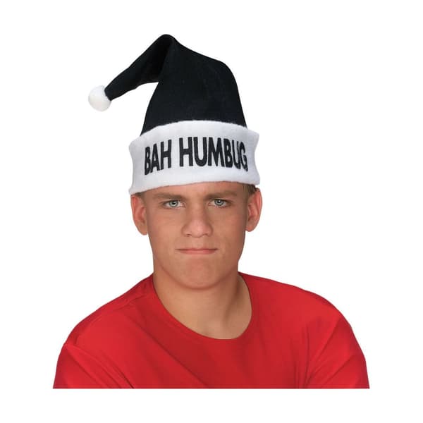 Bristol Novelty Unisex voksen Bah-Humbug Grouch kostume hat Black/White One Size