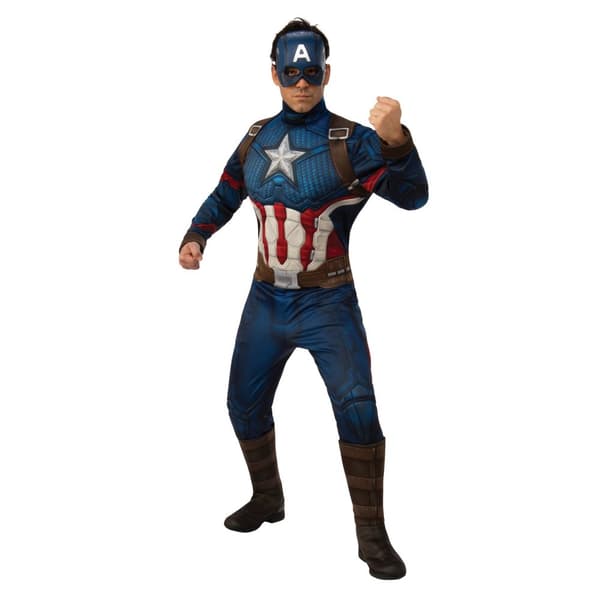 Captain America Mens Deluxe Costume Blue XL
