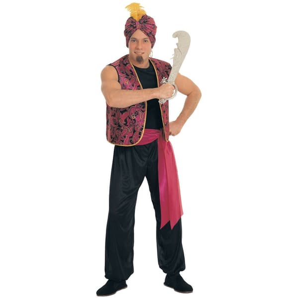 Bristol Novelty Mens Sultan Costume Black/Pink One Size