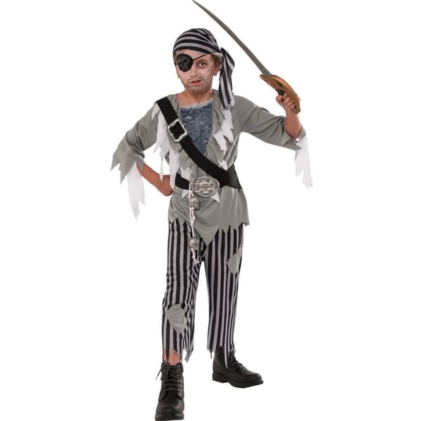 Bristol Novelty Boys Pirate Ghost Halloween Costume