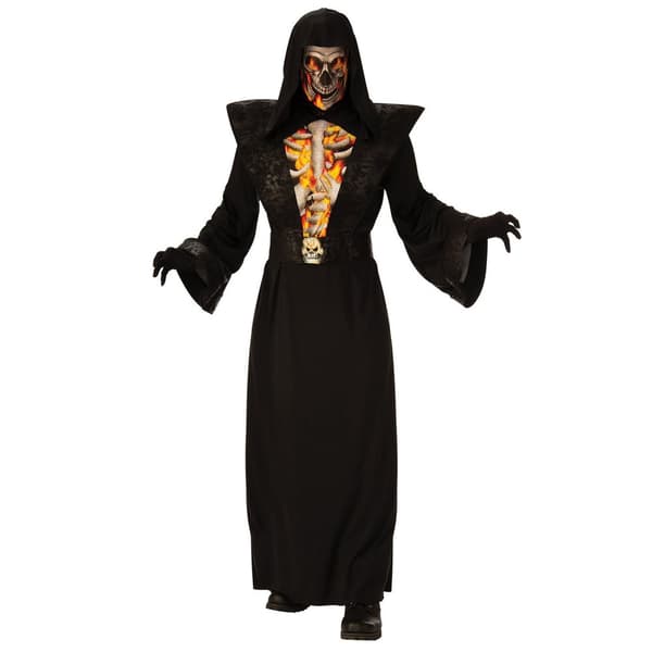 Bristol Novelty Mens Reaper Skeleton Costume Black/White XL