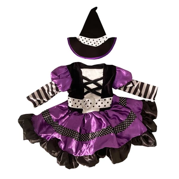 Bristol Novelty Childrens/Kids Witch Costume Purple/Black 1-2 Years