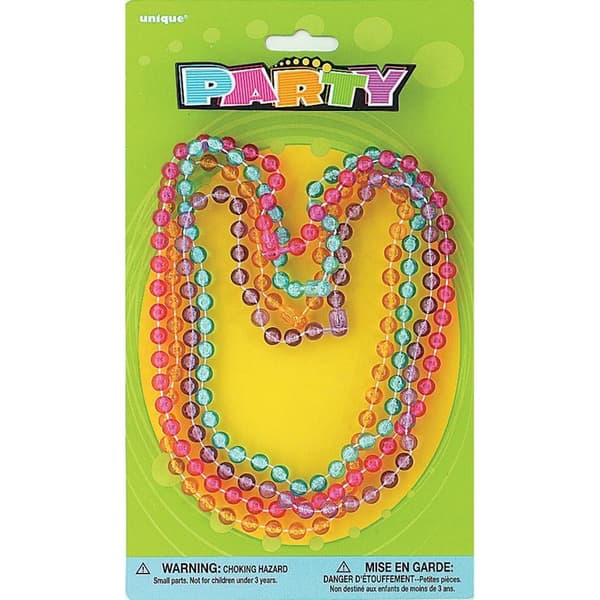 Unique Party Beaded Necklace (Pack of 4) Multicoloured One Size