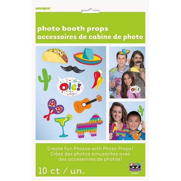 Unique Party Photobooth Props (Pack of 10) Multicoloured One Size