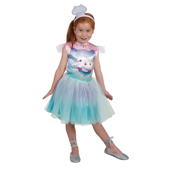 Gabby´s Dollhouse Girls Tutu Skirt Cakey Cat Costume Blue/Pink 3-5 Years