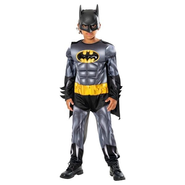 Batman Childrens/Kids Refresh Metallic Costume Grey/Black/Yellow 7-8 Years