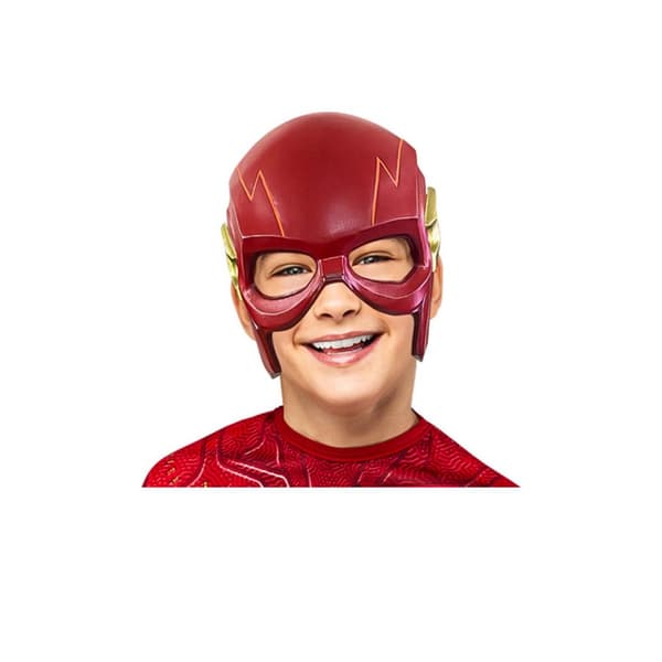 Flash Childrens/Kids 1/2 Mask Red/Gold One Size
