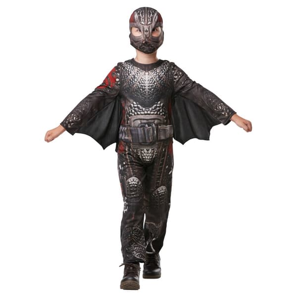 How To Train Your Dragon Childrens/Kids Deluxe Hiccup Battlesuit Bodysuit Grey 7-8 Years