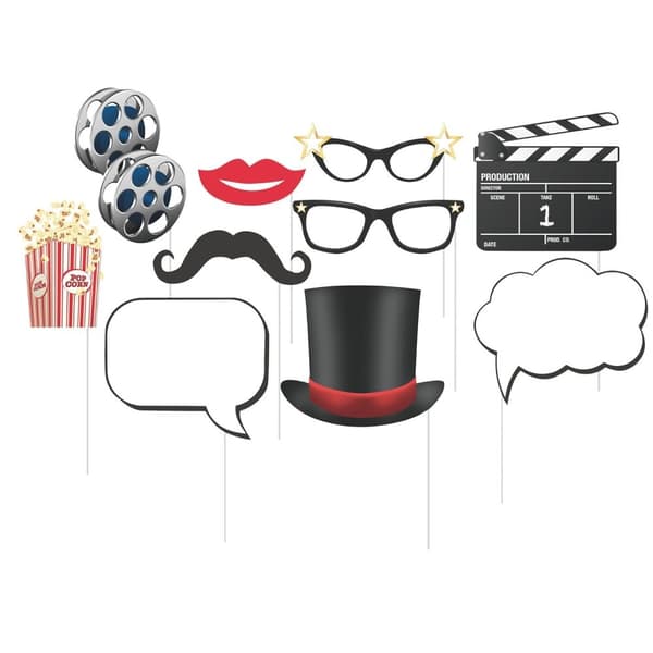 Creative Party Photobooth Props (Pack of 10) Black/White/Red One Size
