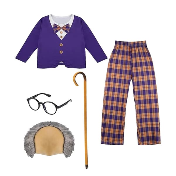 Bristol Novelty Boys Little Old Man Costume Purple/Beige 2-3 Years