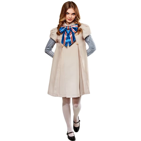 M3GAN Womens/Ladies Costume Dress Beige/Blue/Red 14 UK - 16 UK