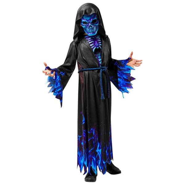 Bristol Novelty Childrens/Kids Grim Reaper Costume Black/Blue 4-5 Years