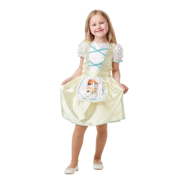 Bristol Novelty Guldlocksdräkt för flickor Cream/White/Blue 3-4 Years