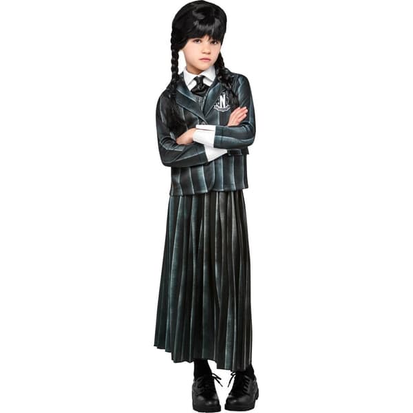 Wednesday Girls School Uniform Costume Black/White 9-10 Years
