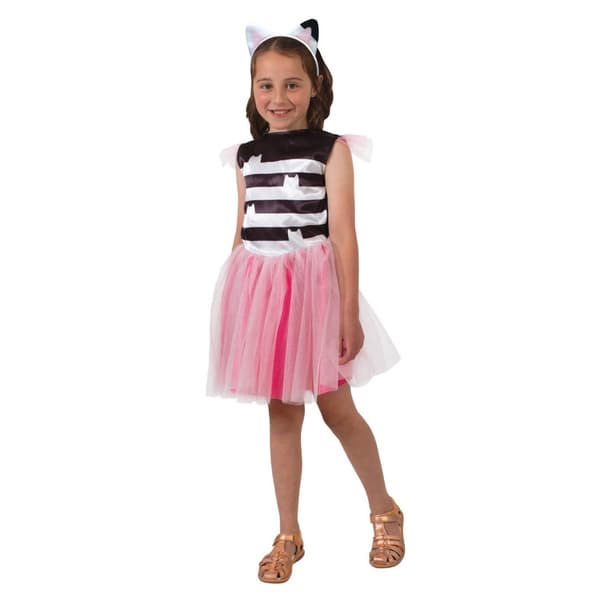 Gabby´s Dollhouse Girls Tutu Skirt Striped Costume Pink/White 2-3 Years