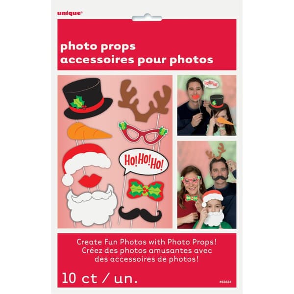 Unique Ho Ho Santa Claus Christmas Photobooth Props (Pack of 10) Multicoloured One Size