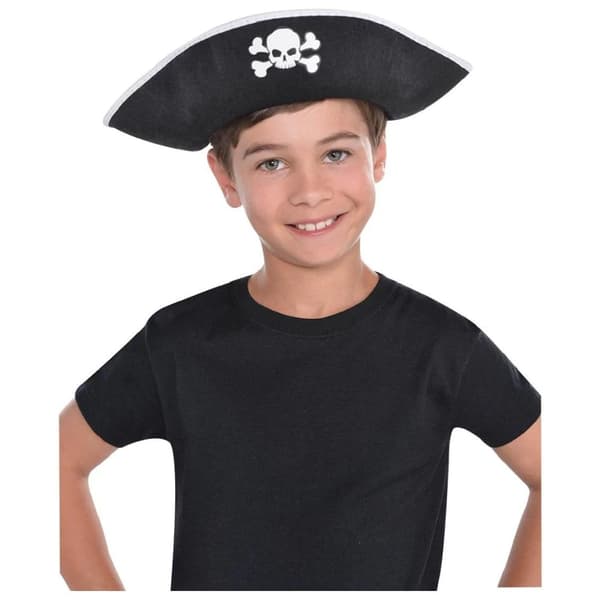 Amscan Pirate Costume Tricorn Hat Black/White One Size
