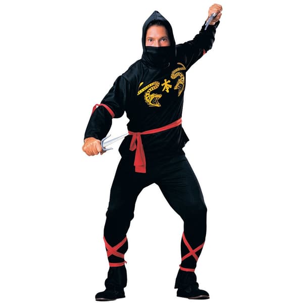 Rubies Mens Ninja Costume Red/Black/Gold One Size