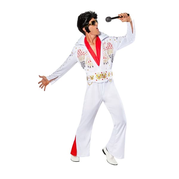 Elvis Presley Mens Deluxe Eagle Costume Red/White/Yellow S