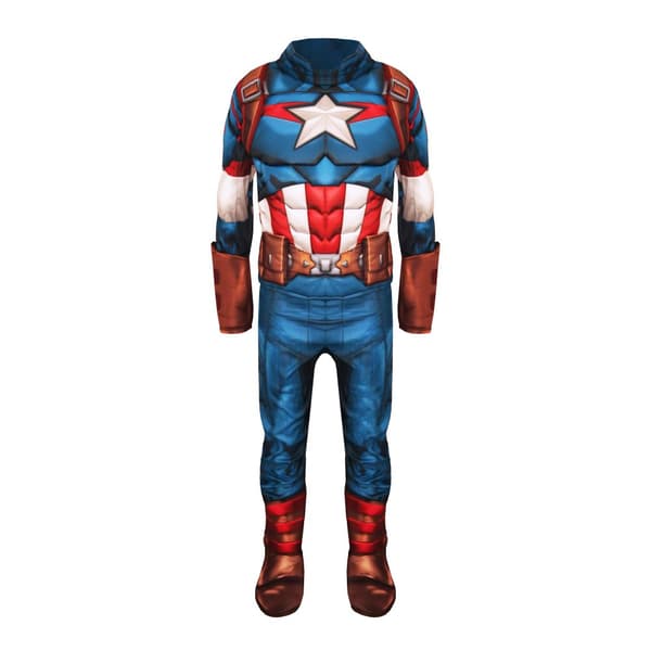 The Avengers Childrens/Kids Deluxe Captain America Costume Blue/White/Red XS