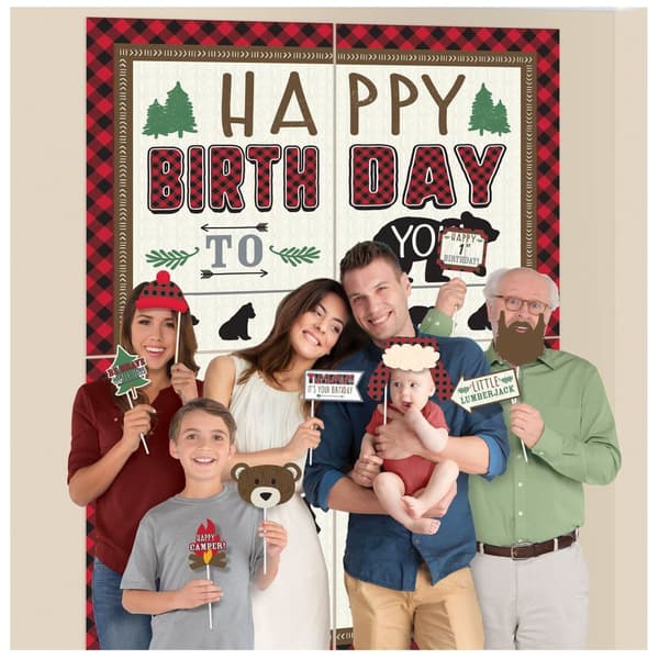 Amscan Lumberjack Happy Birthday Scene Setters Set (Pack of 16) Multicoloured One Size