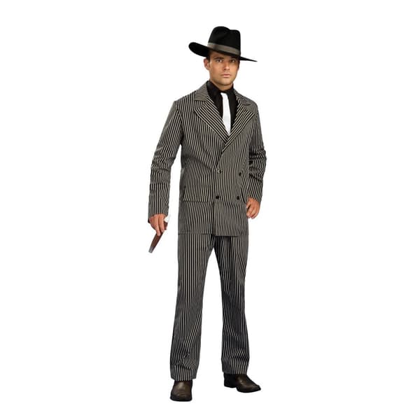Bristol Novelty Mens Gangster Costume Black/White Standard