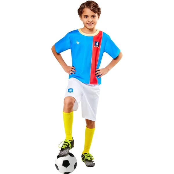 Ted Lasso Boys AFC Richmond Football Kit Costume Set Blue/White/Red 5-7 Years