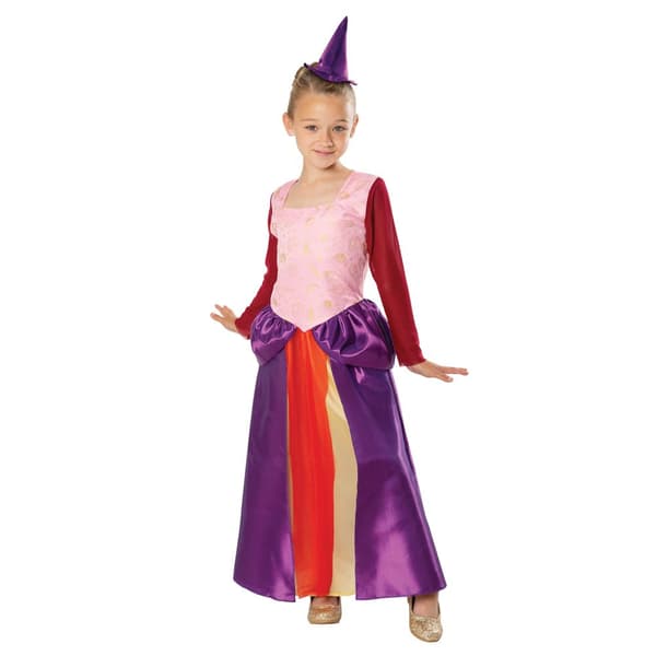 Bristol Novelty Girls Zodiac Witch Costume Purple/Red/Pink 9-10 Years